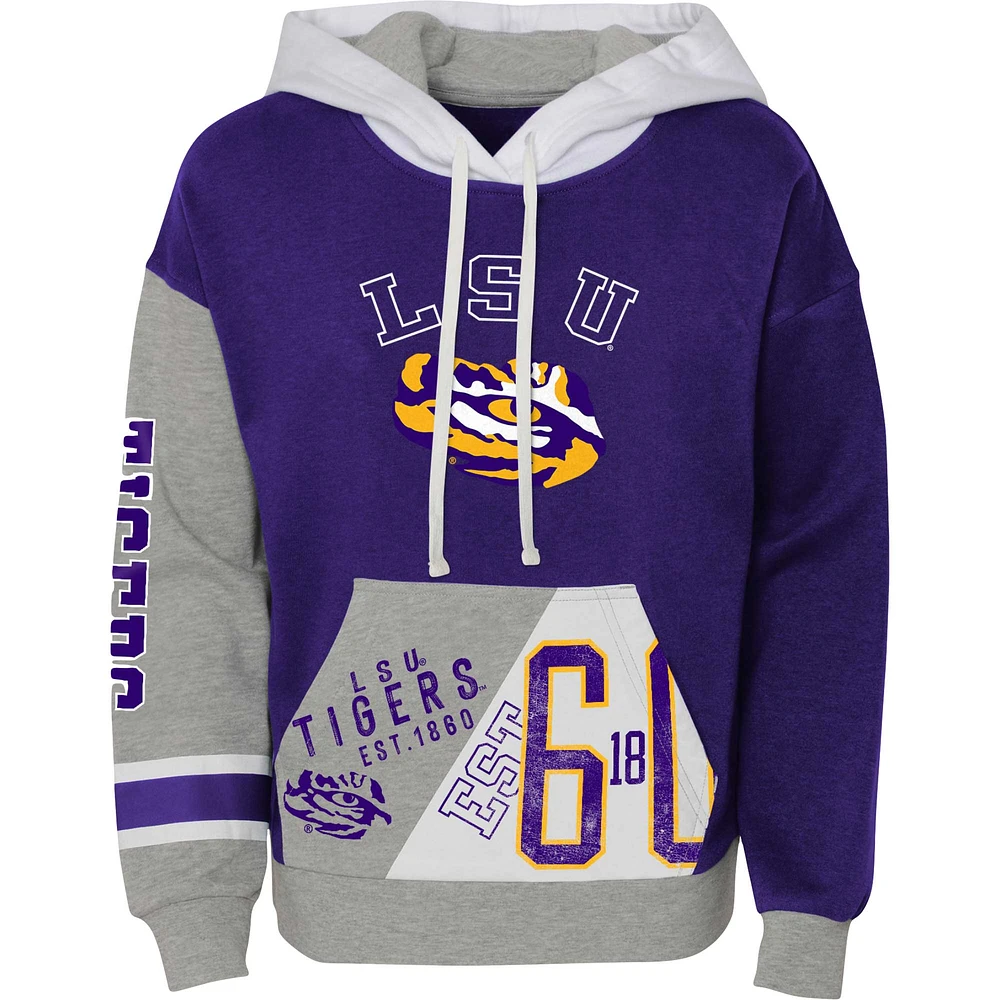 Sweat à capuche en molleton doux violet LSU Tigers True Fan pour jeune fille