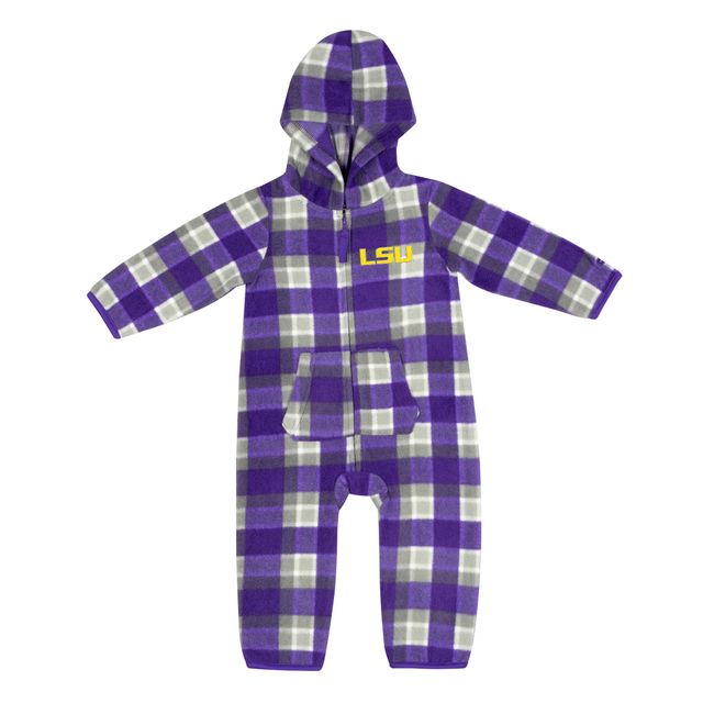 Colosseum pour bébé violet/gris LSU Tigers Farays Plaid Full-Zip Hoodie Jumper