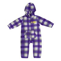 Infant Colosseum Purple/Gray LSU Tigers Farays Plaid Full-Zip Hoodie Jumper