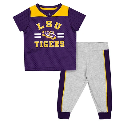 Ensemble maillot et pantalon LSU Tigers Ka-Boot-It violet/gris chiné pour bébé