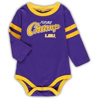 Infant Purple/Gold LSU Tigers Little Kicker Long Sleeve Bodysuit and Sweatpants Set