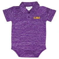 Infant Two Feet Ahead Purple LSU Tigers Space Dye Golf Bodysuit