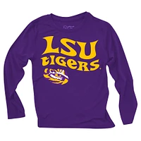 Ensemble haut à manches longues et leggings rayés tri-blend pour bébé Wes & Willy LSU Tigers