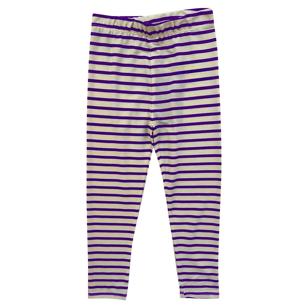Ensemble haut à manches longues et leggings rayés tri-blend pour bébé Wes & Willy LSU Tigers