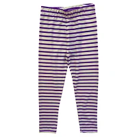Ensemble haut à manches longues et leggings rayés tri-blend pour bébé Wes & Willy LSU Tigers
