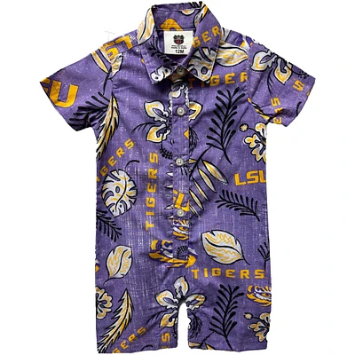 Barboteuse florale vintage Wes & Willy Purple LSU Tigers pour bébé