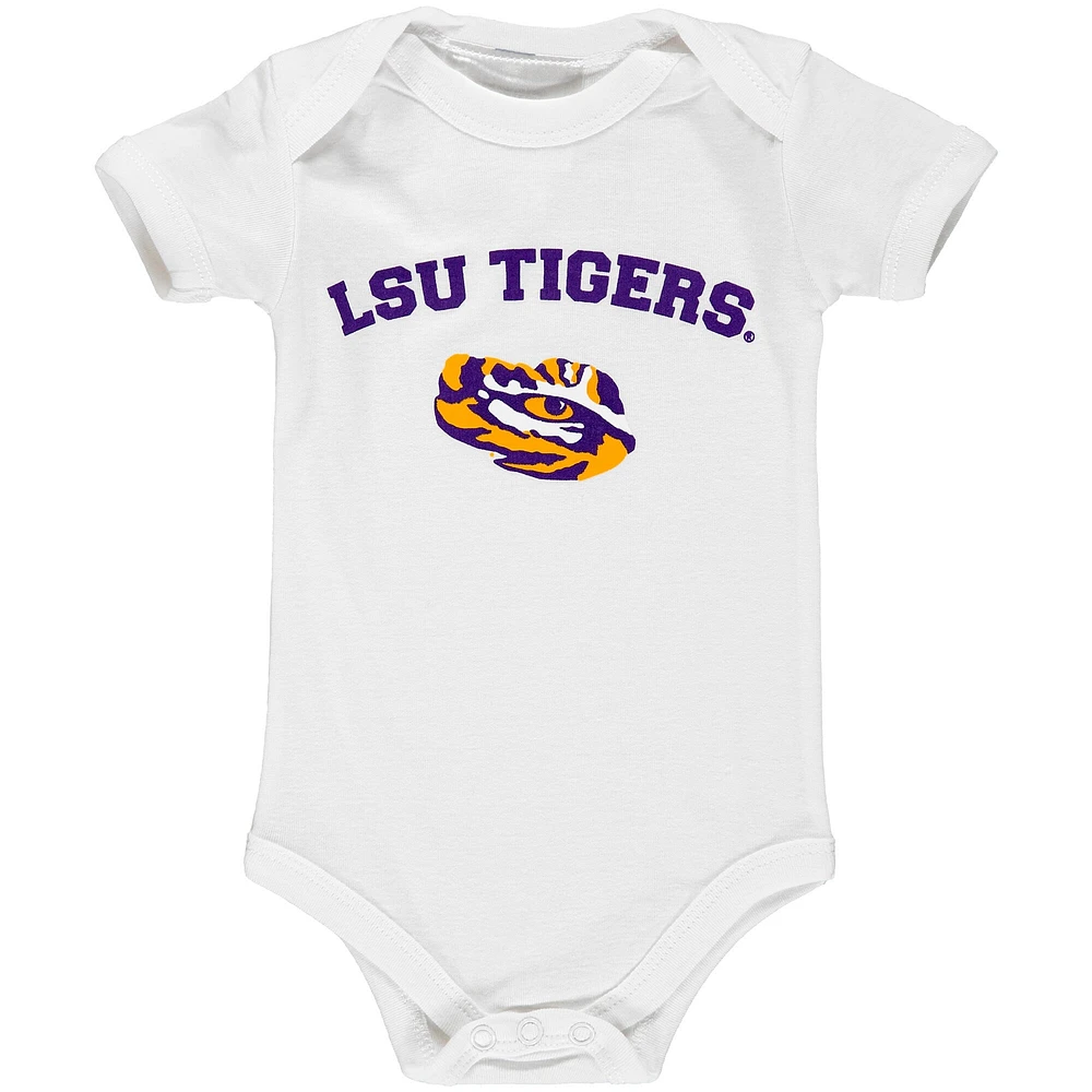 Body blanc LSU Tigers Arch & Logo pour bébé