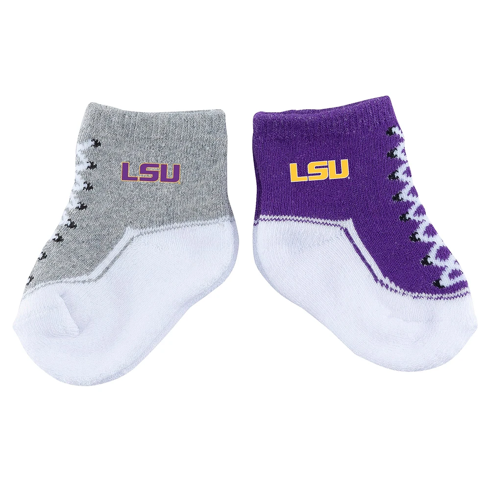 Lot de deux paires de chaussettes pour bébé ZooZatz LSU Tigers