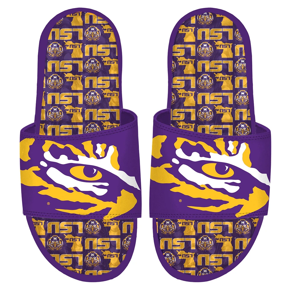 Sandales à glissière en gel motif d'équipe ISlide LSU Tigers