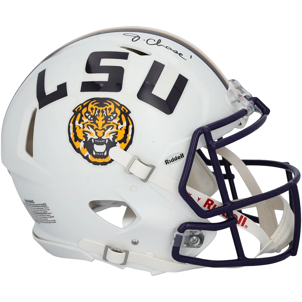 Ja'Marr Chase LSU Tigers Autographed Riddell White Speed Authentic Helmet 