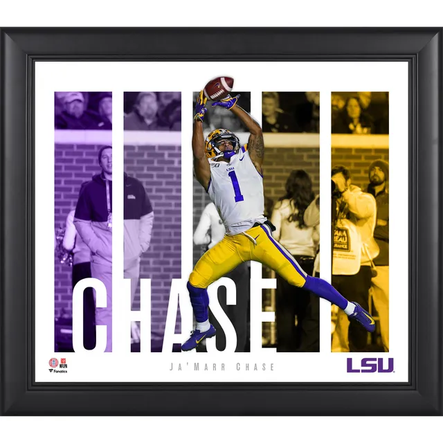 Ja'Marr Chase LSU Tigers Unsigned Flexing Photograph