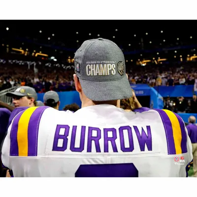 Lids Joe Burrow LSU Tigers Fanatics Authentic Unsigned White Jersey Posting  Sticker on National Championship Bracket Photograph