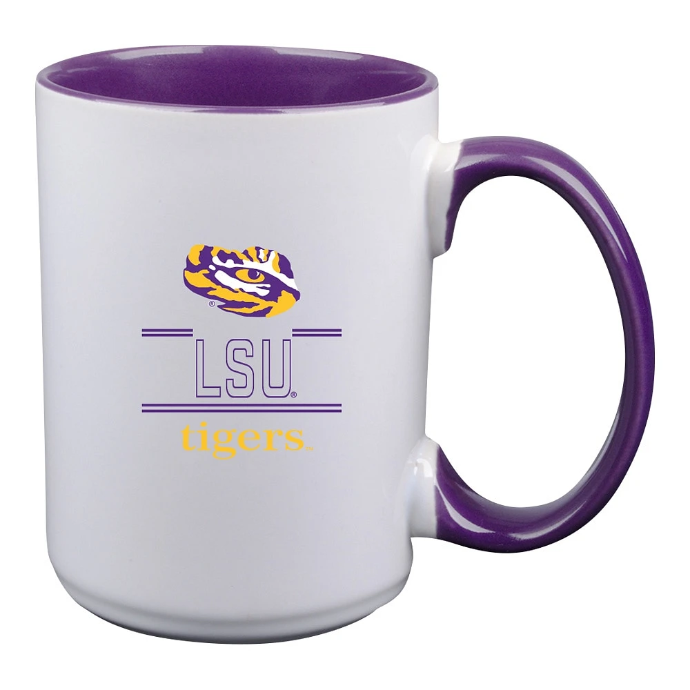 Tigres LSU 15oz. Tasse en céramique de couleur intérieure Classic Crew