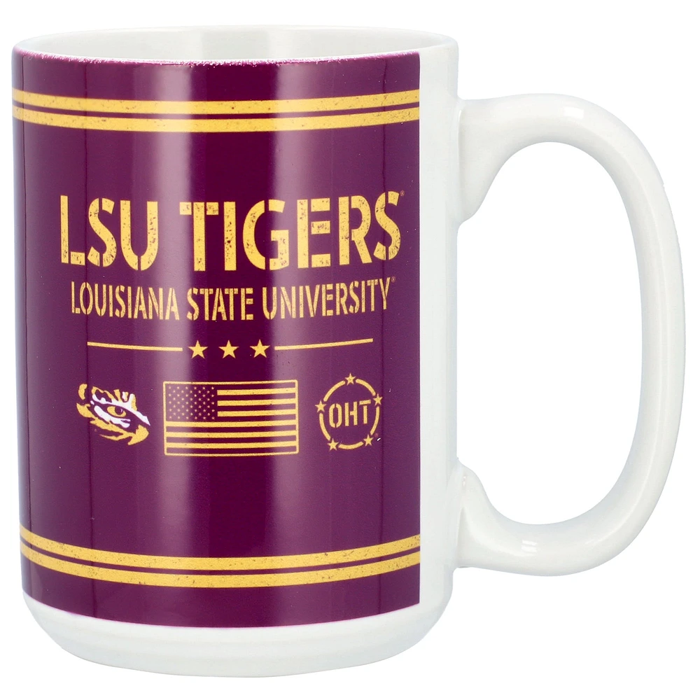 Tigres LSU 15oz. Tasse d’appréciation militaire OHT