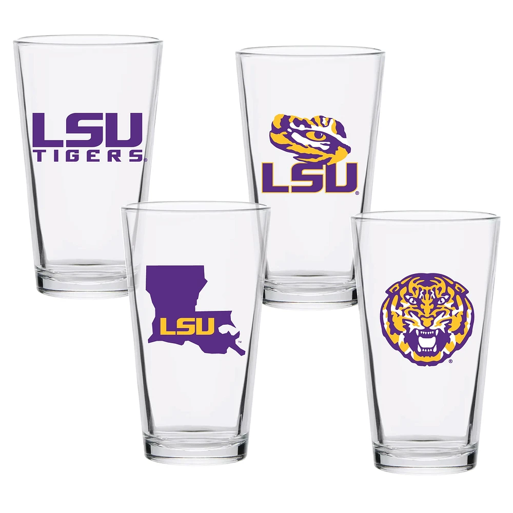 Lot de quatre verres à bière de collection LSU Tigers de 16 oz