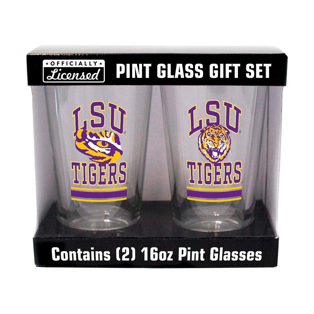 Tigres LSU 16oz. Verre à pinte, paquet de deux