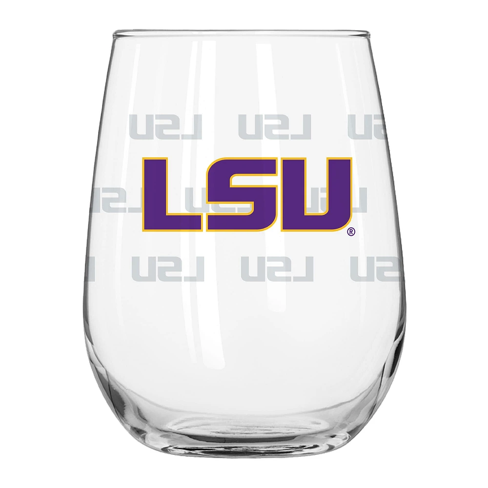 LSU Tigers 16oz. Satin-Etched Logo Curved Beverage Glass