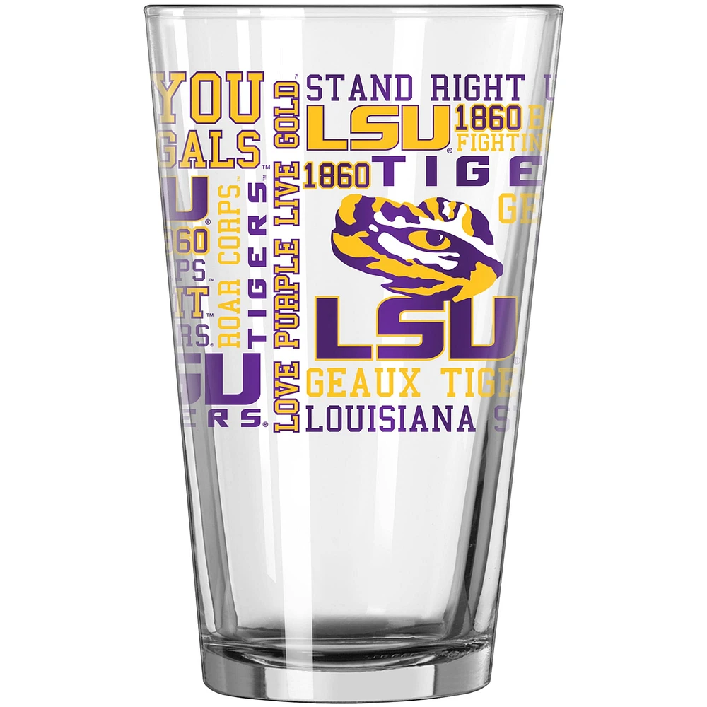 Tigres LSU 16 oz. Verre à pinte esprit d'équipe