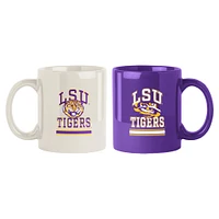 Lot de 2 tasses à logo à carreaux de 15 oz de LSU Tigers