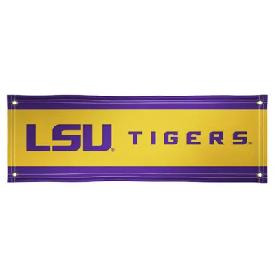 LSU Tigers 2' x 6' Stripes Wordmark Vinyl Banner