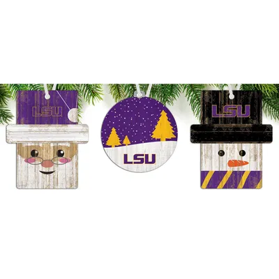 LSU Tigers 3-Pack Ornament Set