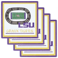 Ensemble de quatre sous-verres LSU Tigers