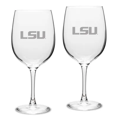 LSU Tigers Set of 2 Traditional Robusto Red Wine Table Glasses