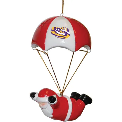 LSU Tigers Skydiving Santa Ornament