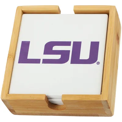 LSU Tigers Team Logo Four-Pack Square Coaster Set