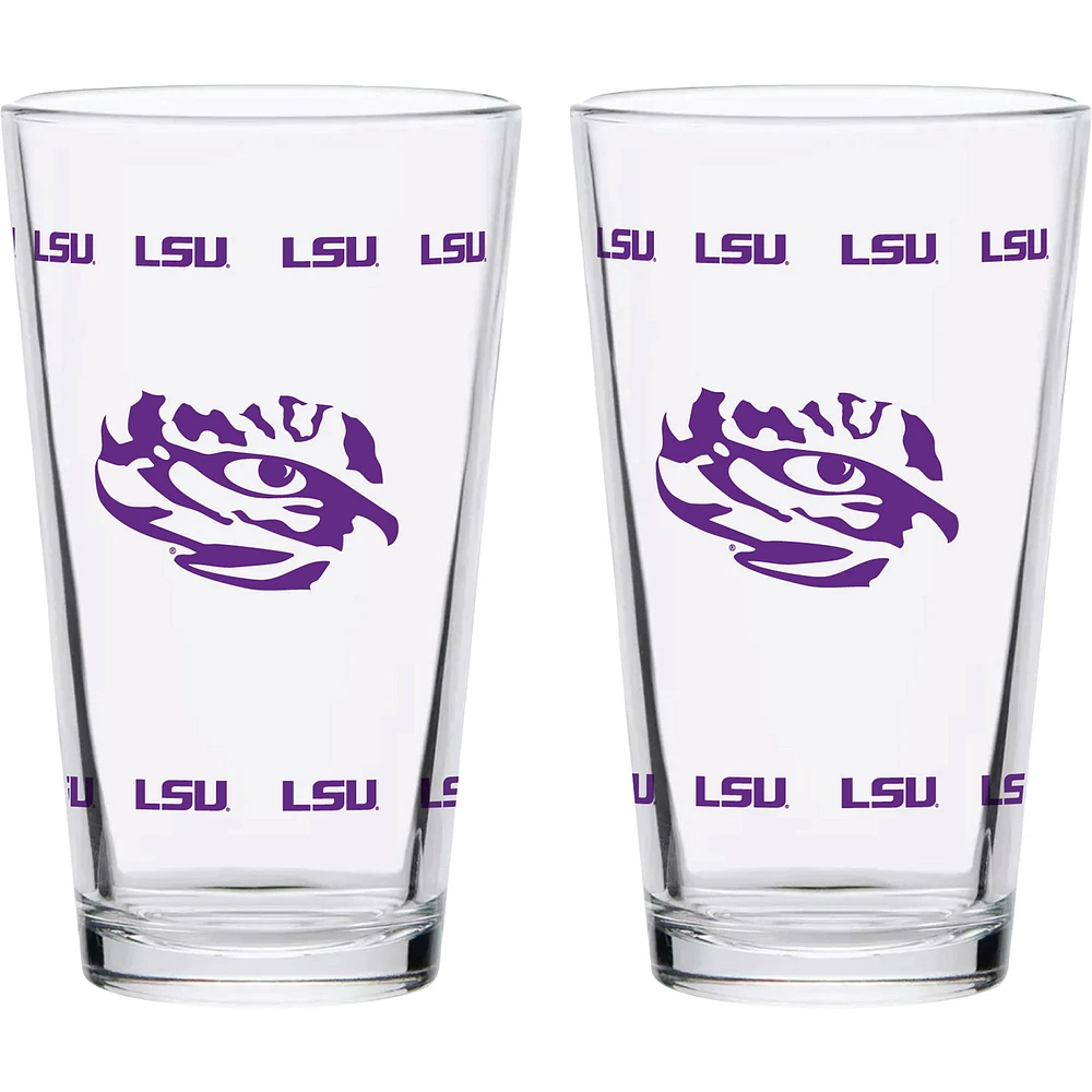 LSU Tigers Pack de deux Knockout 16 oz. Ensemble de verres à pinte