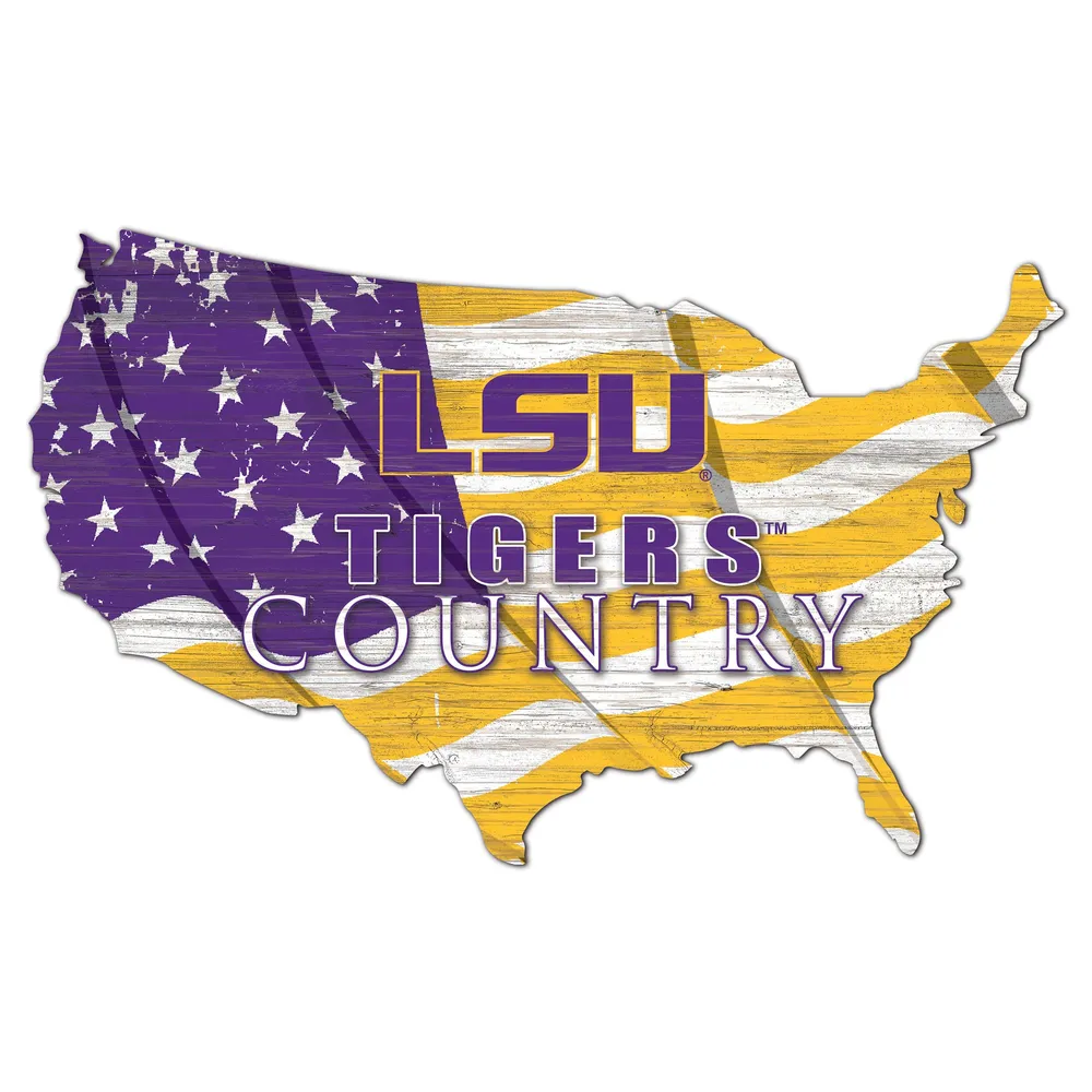 Lids LSU Tigers USA Flag Cutout Sign
