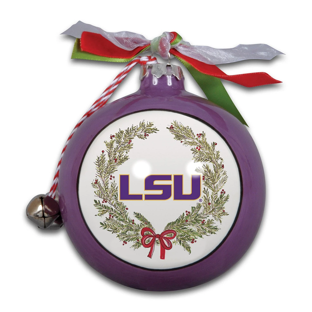 LSU Tigers Wreath Kickoff Painted Ornament