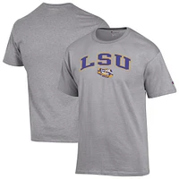 T-shirt gris chiné Champion LSU Tigers Arch Over Logo pour homme
