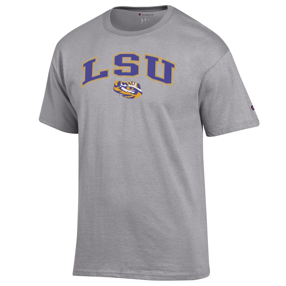 T-shirt gris chiné Champion LSU Tigers Arch Over Logo pour homme