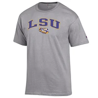 T-shirt gris chiné Champion LSU Tigers Arch Over Logo pour homme