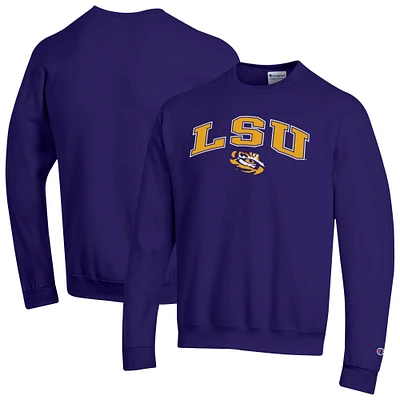 Men's Champion  Purple LSU Tigers Arch Over Logo Pullover Sweatshirt