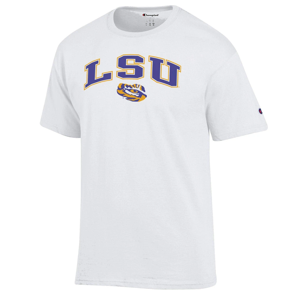 Men's Champion  White LSU Tigers Arch Over Logo T-Shirt