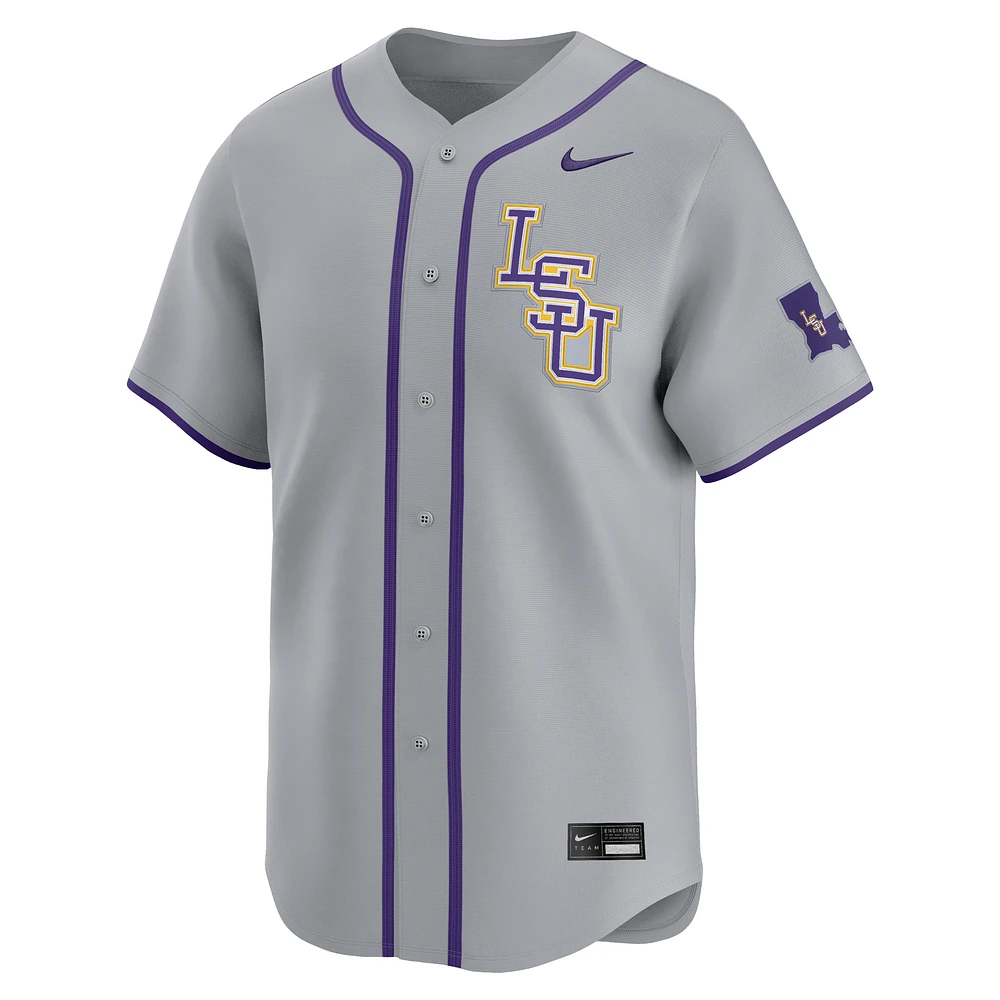 Men's Nike  Gray LSU Tigers Limited Road Wordmark Jersey