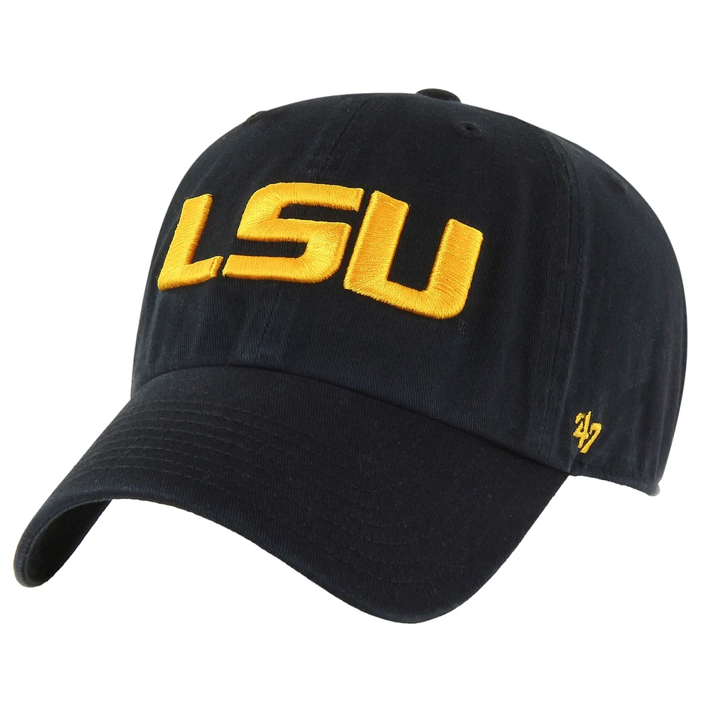 Casquette ajustable noire LSU Tigers Clean Up '47 pour homme