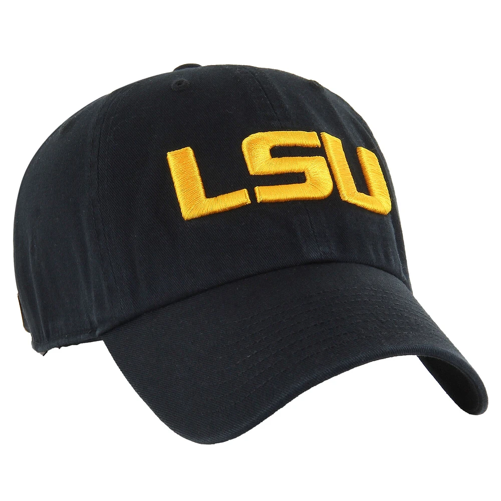 Casquette ajustable noire LSU Tigers Clean Up '47 pour homme