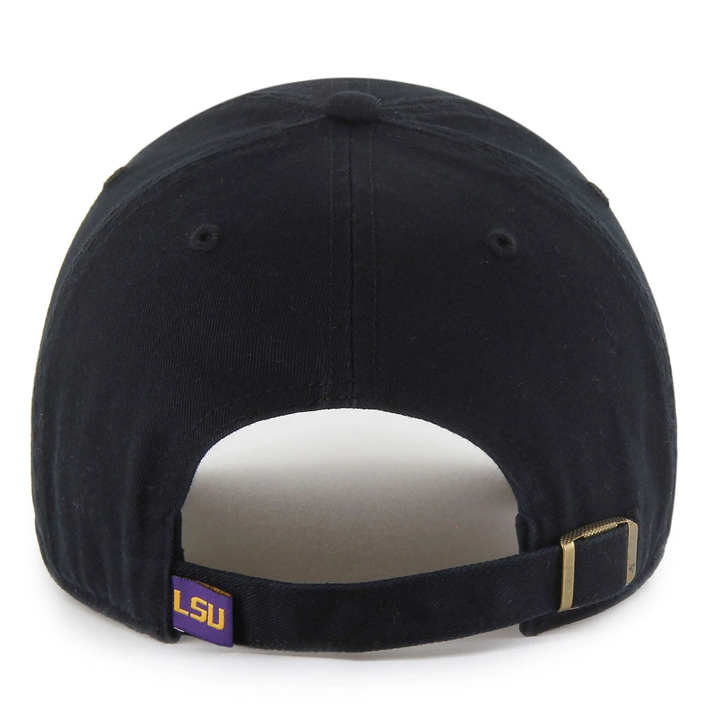 Casquette ajustable noire LSU Tigers Clean Up '47 pour homme