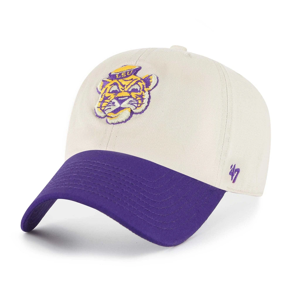 Men's '47 Cream LSU Tigers Grand Stand Clean Up Adjustable Hat