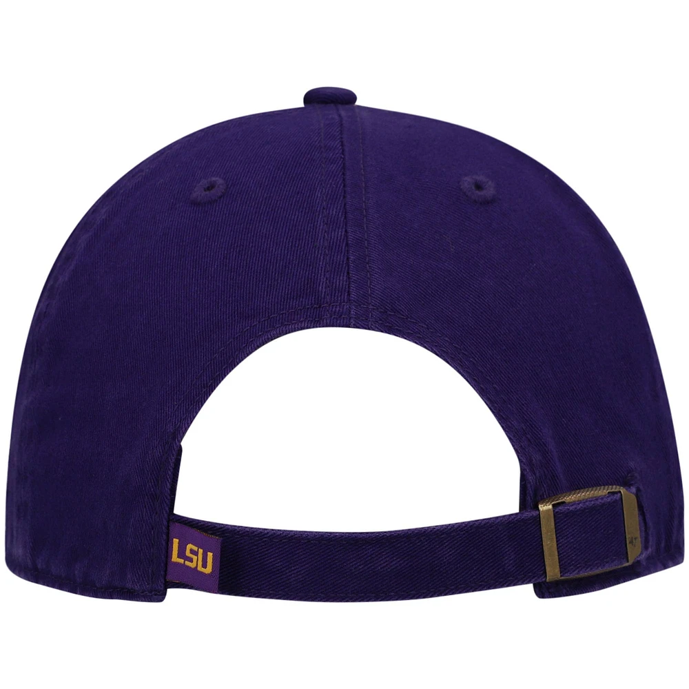 Casquette ajustable '47 Purple LSU Tigers Archie Script Clean Up pour hommes