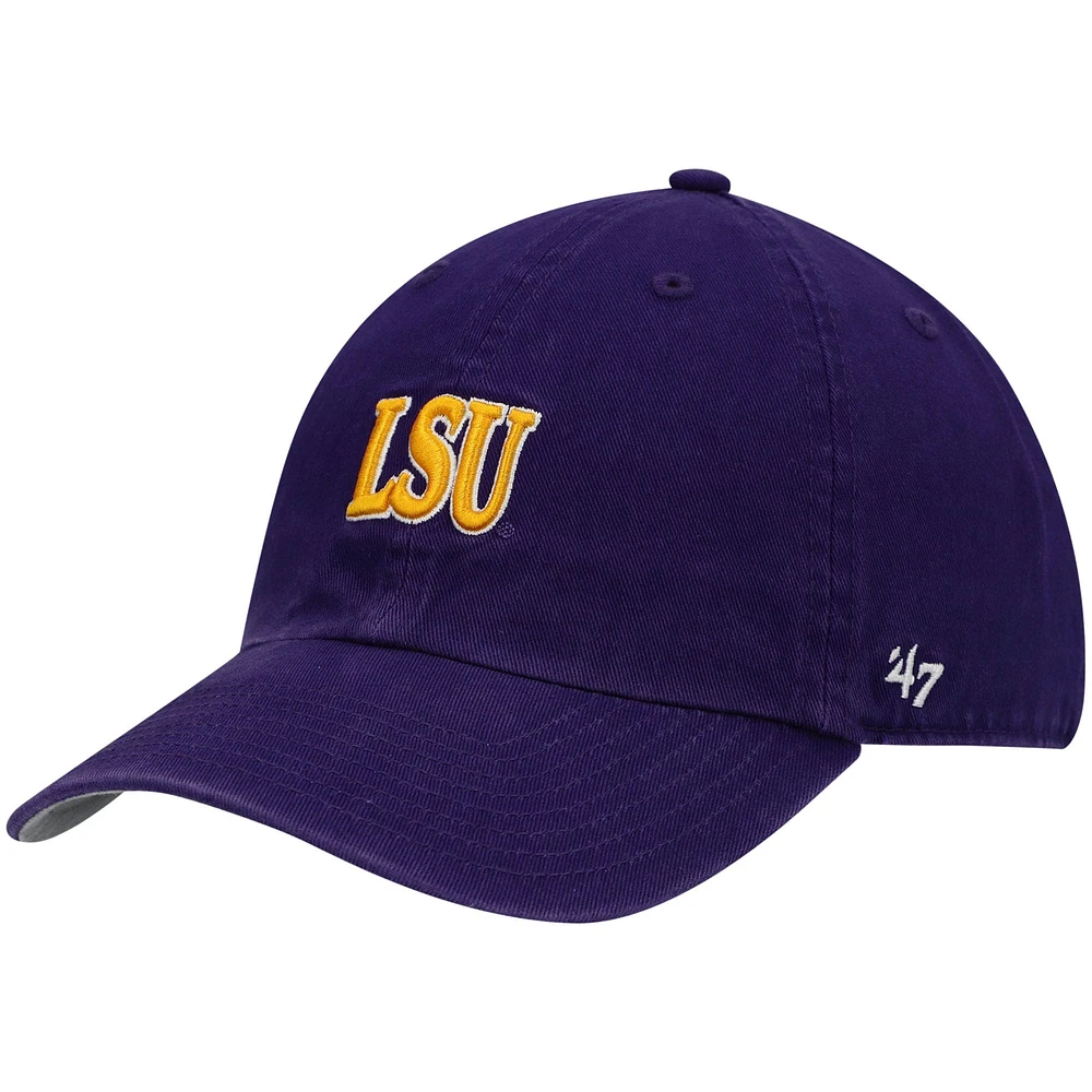 Casquette ajustable '47 Purple LSU Tigers Archie Script Clean Up pour hommes