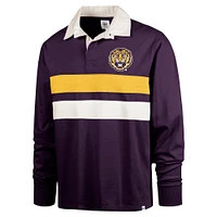 Men's '47 Purple LSU Tigers Clubhouse Knox Thames Long Sleeve Rugby Polo