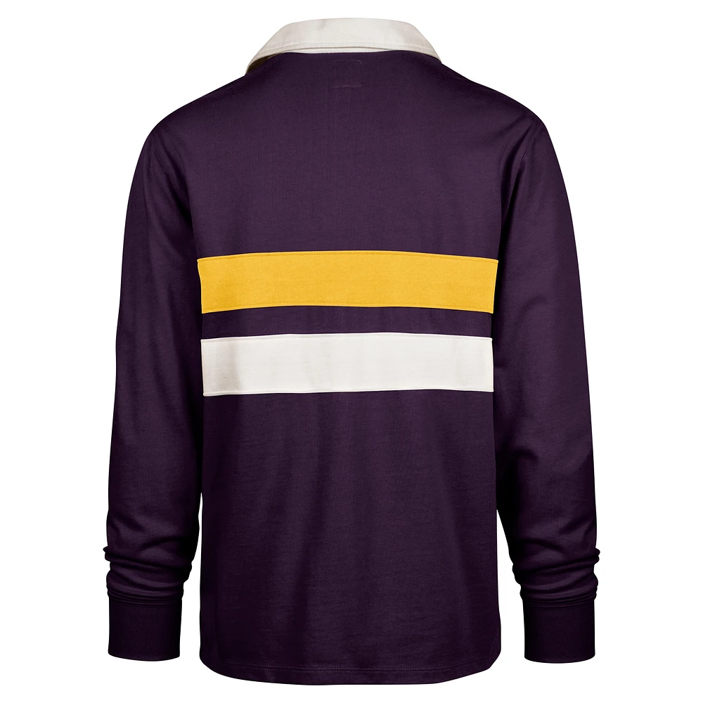 Men's '47 Purple LSU Tigers Clubhouse Knox Thames Long Sleeve Rugby Polo