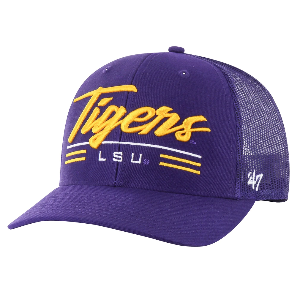 Casquette ajustable '47 Purple LSU Tigers Garner Trucker pour hommes