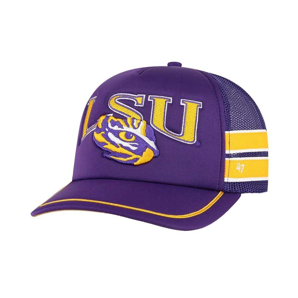 Men's '47 Purple LSU Tigers Sideband Trucker Adjustable Hat