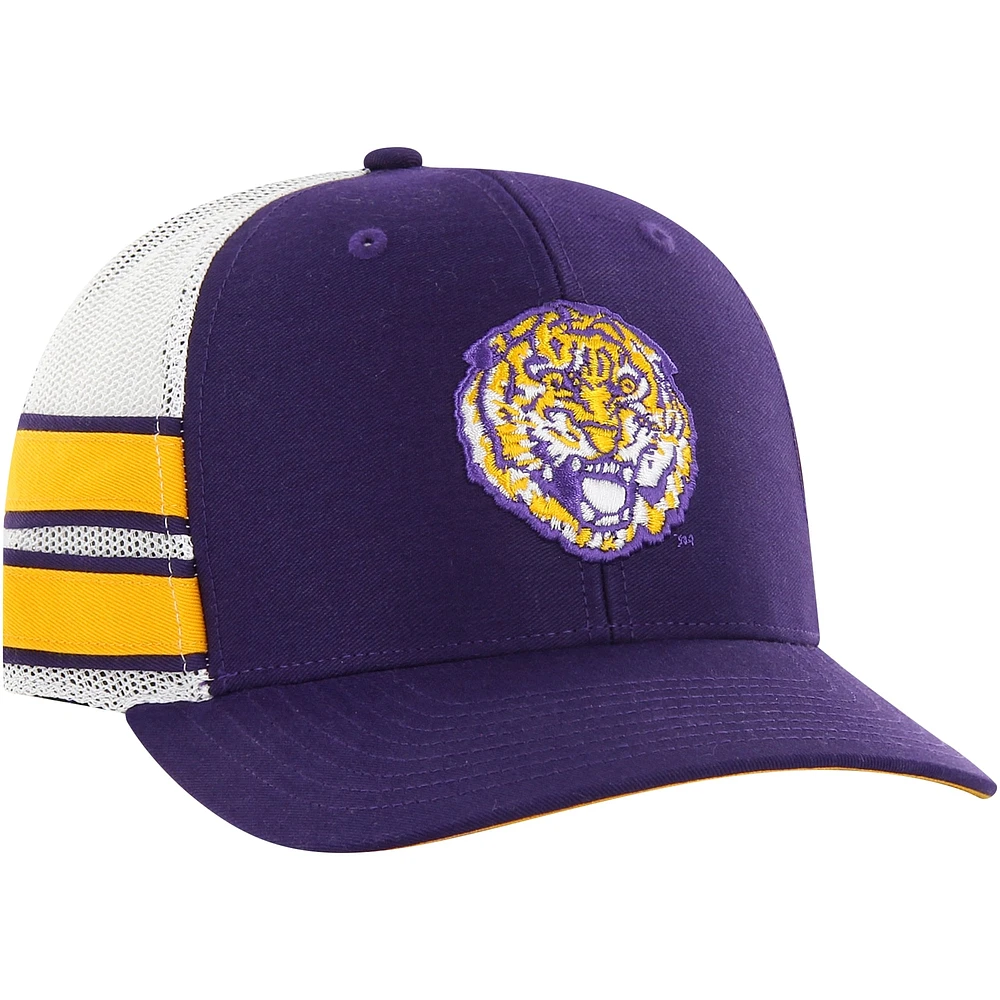 Casquette de camionneur réglable '47 Purple LSU Tigers Straight Eight pour hommes