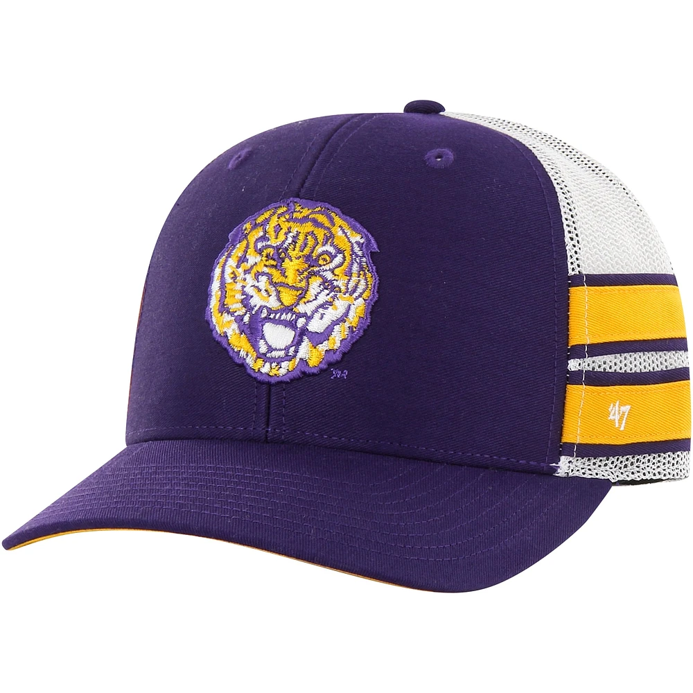 Casquette de camionneur réglable '47 Purple LSU Tigers Straight Eight pour hommes